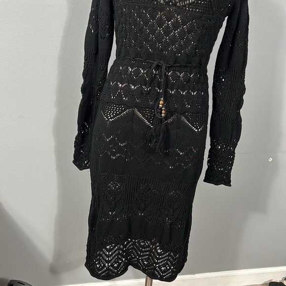 Etcetera Cotton Crochet Black Midi Dress size M - EUC - Picture 14 of 17